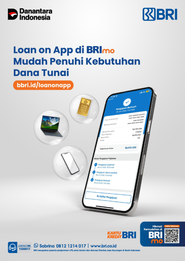 Fitur Loan On App (LOA) di super app BRImo untuk mencairkan dana tunai dari kartu kredit ke rekening tabungan BRI. Foto: Dok. BRI