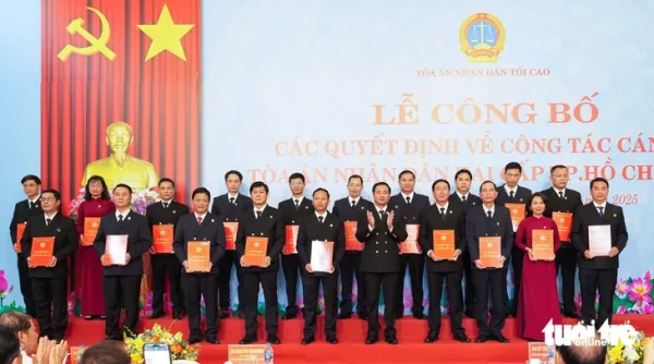 Bổ nhiệm 19 chánh án và 96 phó chánh án tòa án khu vực tại TP.HCM - Ảnh 1. Bổ nhiệm 19 chánh án và 96 phó chánh án tòa án khu vực tại TP.HCM - Ảnh 1.