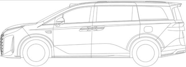 Visual paten yang diduga sebagai MPV BYD M9 di Indonesia. Foto: PDKI Kemenkumham RI