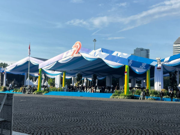 Suasana HUT ke 79 Bhayangkara di Silang Monas, Jakarta Pusat, Selasa (1/7). Foto: Rayyan Farhansyah/kumparan