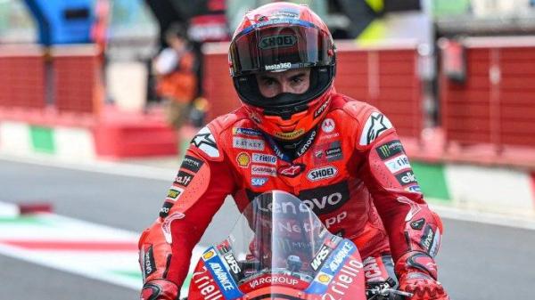 MARC MARQUEZ - Pembalap asal Spanyol besutan Ducati Lenovo, Marc Marquez melakoni sesi kualifikasi MotoGP Italia 2025 di Sirkuit Mugello, pada 21 Juni 2025. (Foto Arsip Juni 2025). (Foto: MotoGP)