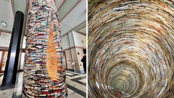 This place is paradise for readers, tower is made of so many thousand books