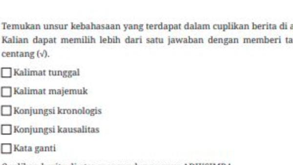 KUNCI JAWABAN - Soal nomor 2 Buku Bahasa Indonesia Kelas 9 SMP Kurikulum Merdeka.