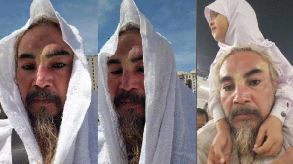 DITAHAN PETIGAS - Penampilan pesulap Limbad saat menjalani ibadah umrah bersama keluarga. Limbad sempat ditahan petugas imigrasi Arab karena gigi taringnya, Senin (7/7/2025).