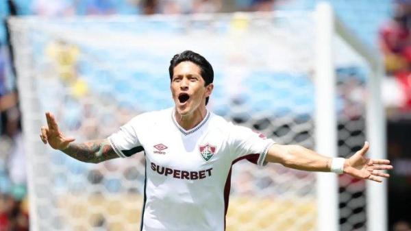 SELEBRASI - Selebrasi penyerang Fluminense, German Cano saat melawan Inter Milan di babak 16 besar Piala Dunia Antarklub 2025, pada Selasa (1/7/2025) dini hari WIB. Fluminense gasak Inter Milan 2-0.