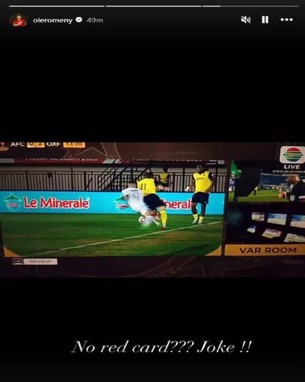 Ole Romeny menyindir sanksi yang diberikan wasit