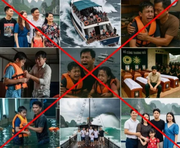 AI dựng chuyện, ghép ảnh câu like sau thảm họa lật tàu ở Vịnh Hạ Long - Ảnh 2. thảm họa lật tàu - Ảnh 2.