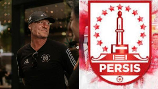 PROFIL - Kolase foto Peter de Roo (KiriP dan logo Persis Solo (Kanan).