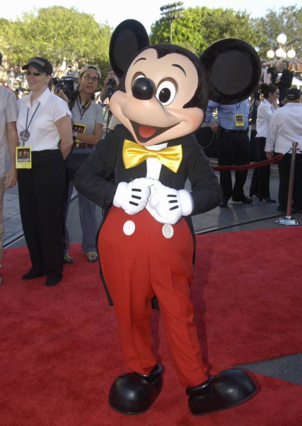 Mickey Mouse on the red carpet at a movie premiere