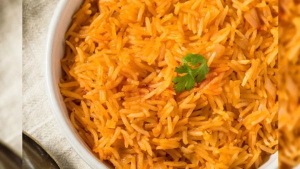 Close-up of mexican rice