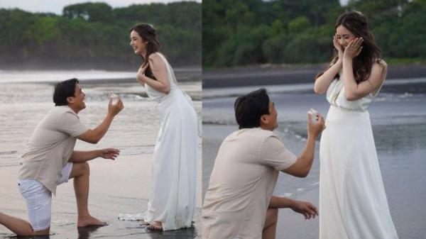 LAMAR PACAR BULE - Kolase momen Billy Syahputra melamar Vika Kolesnaya dari capture instagram, Senin (24/3/2024). Pernah pacari Amanda Manopo hingga Syahnaz Sadiqah, perjalanan cinta Billy Syahputra berlabuh di Vika Kolesnaya.