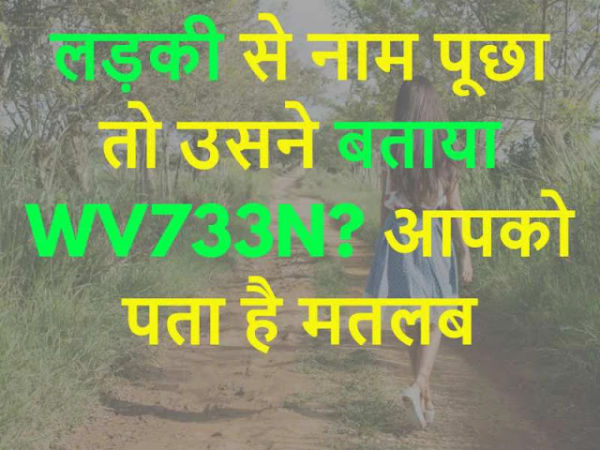 When asked the girl her name, she told WV733N, tell me what do you mean?