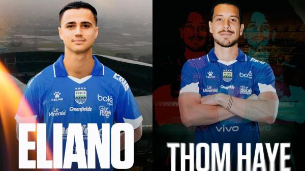 PEMAIN BARU - Eliano Reijnders (kanan) resmi berseragam Persib Bandung menyusul Thom Haye (kiri) yang diperkenalkan lebih dulu pada Rabu (27/8/2025)