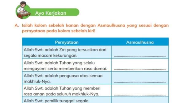soal dan kunci jawaban pendidikan agama islam dan budi pekerti no 1