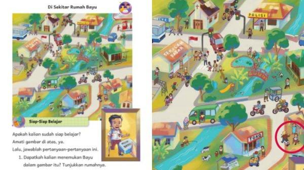 GAMBAR SOAL - Gambar soal di Buku Bahasa Indonesia Kelas 1 Halaman 196: Di Sekitar Rumah Bayu Jumat (5/9/2025).
