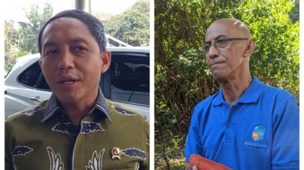 TUAI KRITIK KERAS - (kanan foto) Loyalis Anies Baswedan, Geisz Chalifah melontarkan kritik keras kepada Menteri Kehutanan RI, Raja Juli Antoni yang tertangkap kamera bermain domino dengan tersangka pembalakan liar. (Kompas.com/Haryanti Puspa Sari dan Kompas.com/Singgih Wiryono).