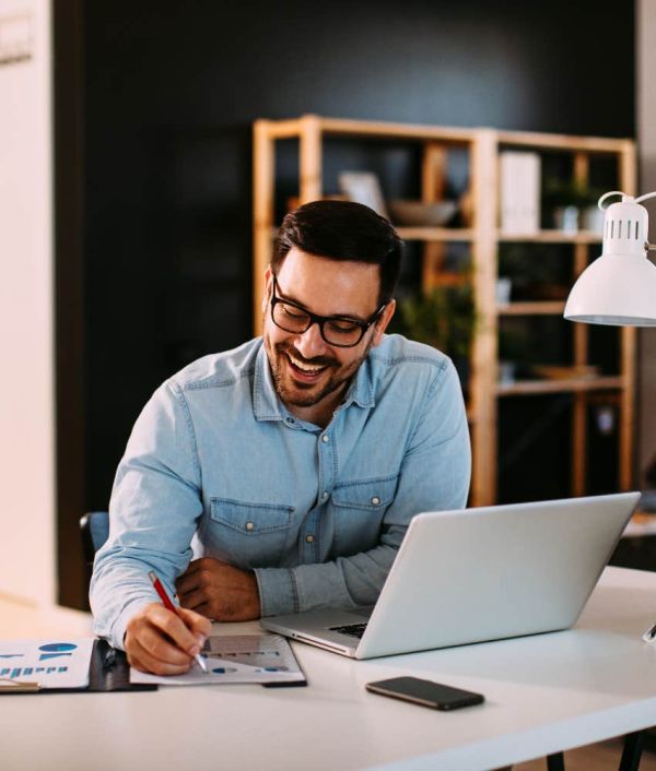 man being adaptable at work