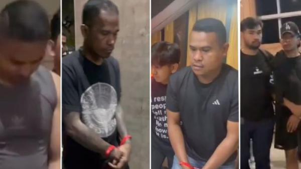 Sebanyak empat pria berinisial AT, RS, RAH, dan RW, ditangkap Subdit Resmob Direktorat Reserse Kriminal Umum Polda Metro Jaya karena menculik MIP (37), Kepala Cabang Pembantu (KCP) sebuah bank BUMN di Cempaka Putih.(DOK. Istimewa)