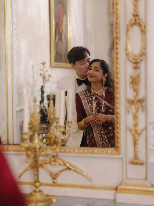 Another photo of Malaysian comedian Nigel Ng (R), also known as Uncle Roger, and his wife Sabrina Ahmed at their wedding in Sintra, Portugal. Photo from Uncle Rogers Instagram