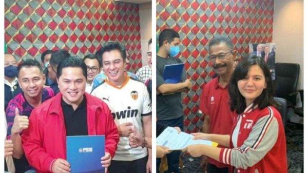 Kolase Foto Erick Thohir dan Ratu Tisha.