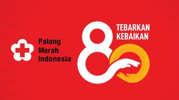 LOGO HUT PMI - Logo PMI dan logo HUT ke-80 PMI Tahun 2025 diolah dengan canva Rabu (3/9/2025).