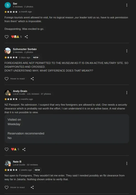 Google review Museum Dirgantara Mandala Yogyakarta