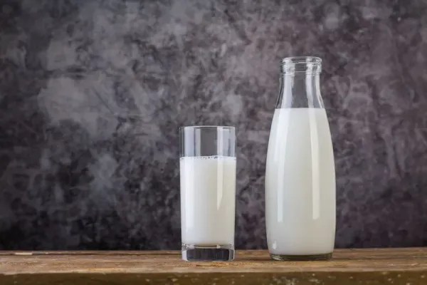 Glass and Bottle of fresh milk