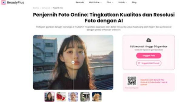 Bisa memperbesar gambar dari resolusi rendah menjadi lebih tinggi (HD), dengan detail yang diprediksi dan dibangun oleh AI agar tidak pecah atau kehilangan ketajaman.