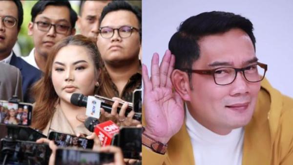 ABSEN MEDIASI - Kolase potret Lisa Mariana dan Ridwan Kamil dicapture Sabtu (23/8/2025).