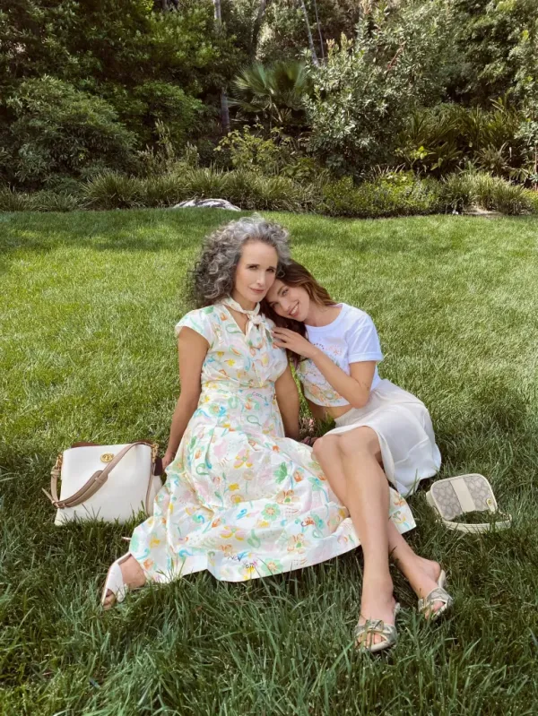 Andie MacDowell and Rainey Qualley for Coach.