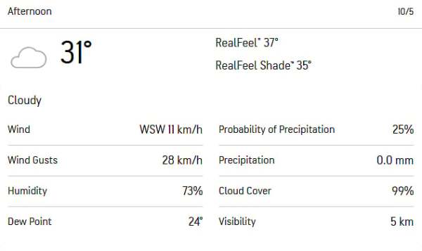 Colombo weather report.