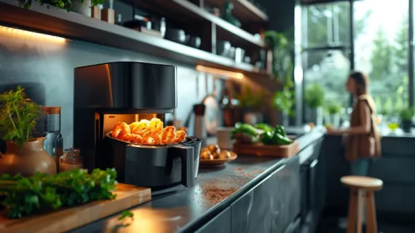 view-modern-hot-air-fryer-with-cooked-food
