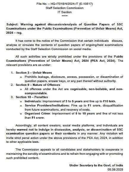 SSC Notification