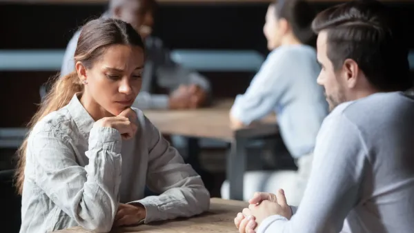 woman with bad eating habits struggling with her self-confidence on a first date