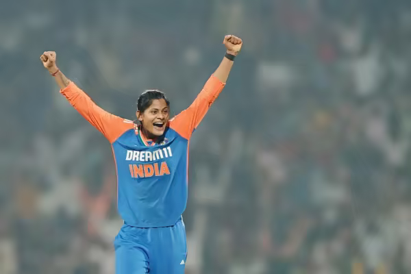 Radha Yadav has not yet featured in any of the four matches, but has been used as a substitute on the field at different stages in matches. (BCCI Photo)