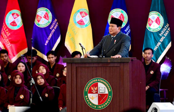 Presiden Prabowo Subianto hadiri acara sidang senat Universitas Kebangsaan Republik Indonesia (UKRI) di Bandung, Sabtu (18/10/2025). Foto: Mukhlis Jr./Biro Pers Sekretariat Presiden