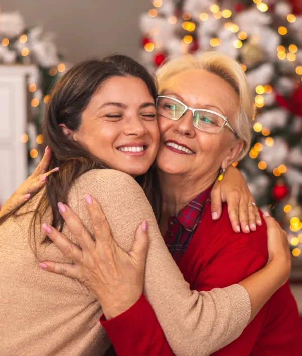 family celebrating spend-free holiday