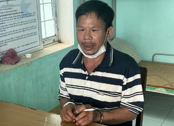 Mai Xuân Tùng tại cơ quan công an. Ảnh: Công an Quảng Ngãi