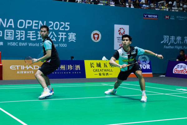 Sabar Karyaman Gutama/Reza Pahlevi di China Open 2025. Foto: PBSI