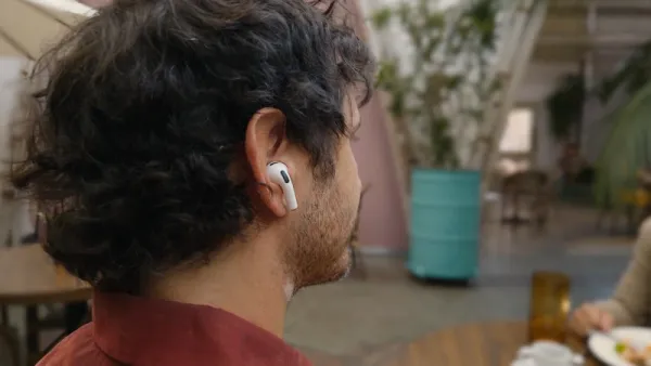 man wearing airpods 3 man wearing airpods 3