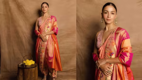 In Pics: Alia Bhatt wows in Maharashtrian-style saree at WAVES Summit 2025