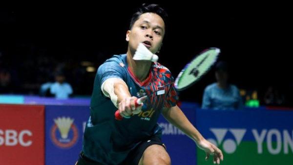 GINTING - Aksi Anthony Ginting ketika bertanding di Malaysia Open 2025 babak 32 besar melawan Chia Hao Lee (Taiwan) berlangsung di Axiata Arena, Rabu (8/1/2025).