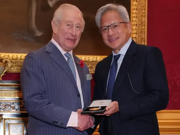King Charles III with Nvidia CEO Jensen Huang at 2025 Queen Elizabeth Prize for Engineering ceremony at St James’s Palace King Charles III with Nvidia CEO Jensen Huang at 2025 Queen Elizabeth Prize for Engineering ceremony at St James’s Palace