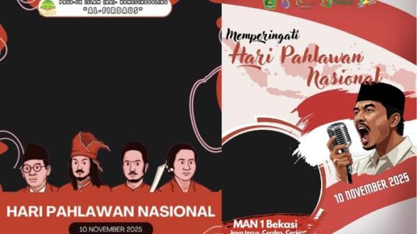 TWIBBON HARI PAHLAWAN - Berikut 50 twibbon Hari Pahlawan 2025, dapat digunakan untuk update status di sosial media ataupun dikirimkan sebagai pesan. (Tangkap layar Twibbonize)