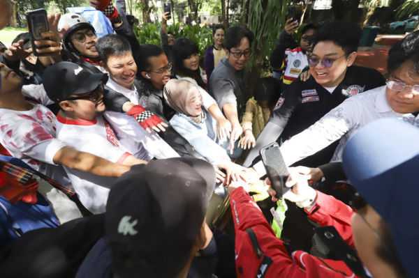 Keseruan kumparan On The Road dari Taman Mataram menuju kantor kumparan, Jakarta Selatan, Minggu (9/11/2025). Foto: Jamal Ramadhan/kumparan