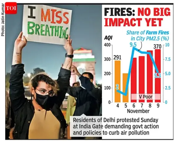 Air pollution protest in Delhi Air pollution protest in Delhi