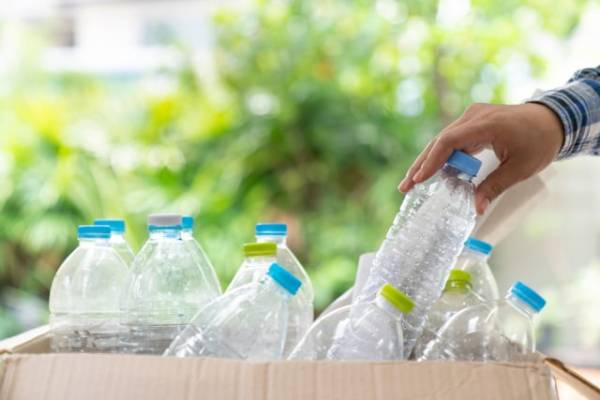 Ilustrasi pengumpulan plastik botol. Foto: Shutterstock