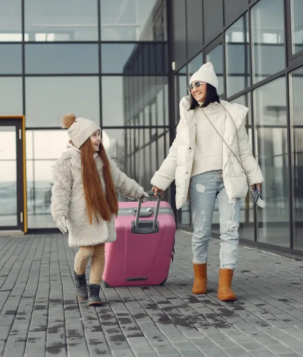 family taking christmas vacation