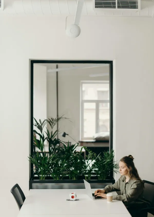 woman working a desk job