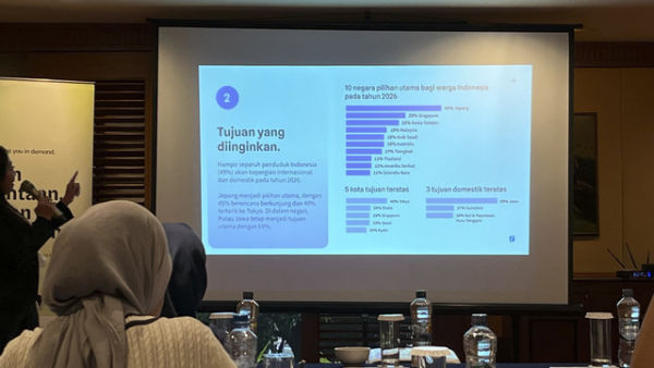Tren perjalanan wisatawan pada laporan "The Launch of SiteMinder's Changing Traveller Report 2026" yang digelar di Menteng, Jakarta pada Kamis (20/11/2025). Foto: Gitario Vista Inasis/kumparan